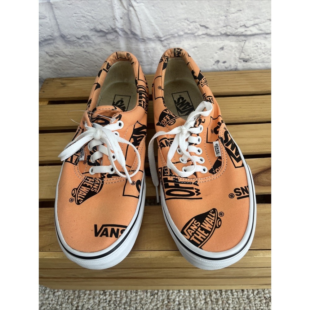 Vans Era Logo Mix Tangerine/Black Skater Streetwear Canvas Sneakers Men's 9.5